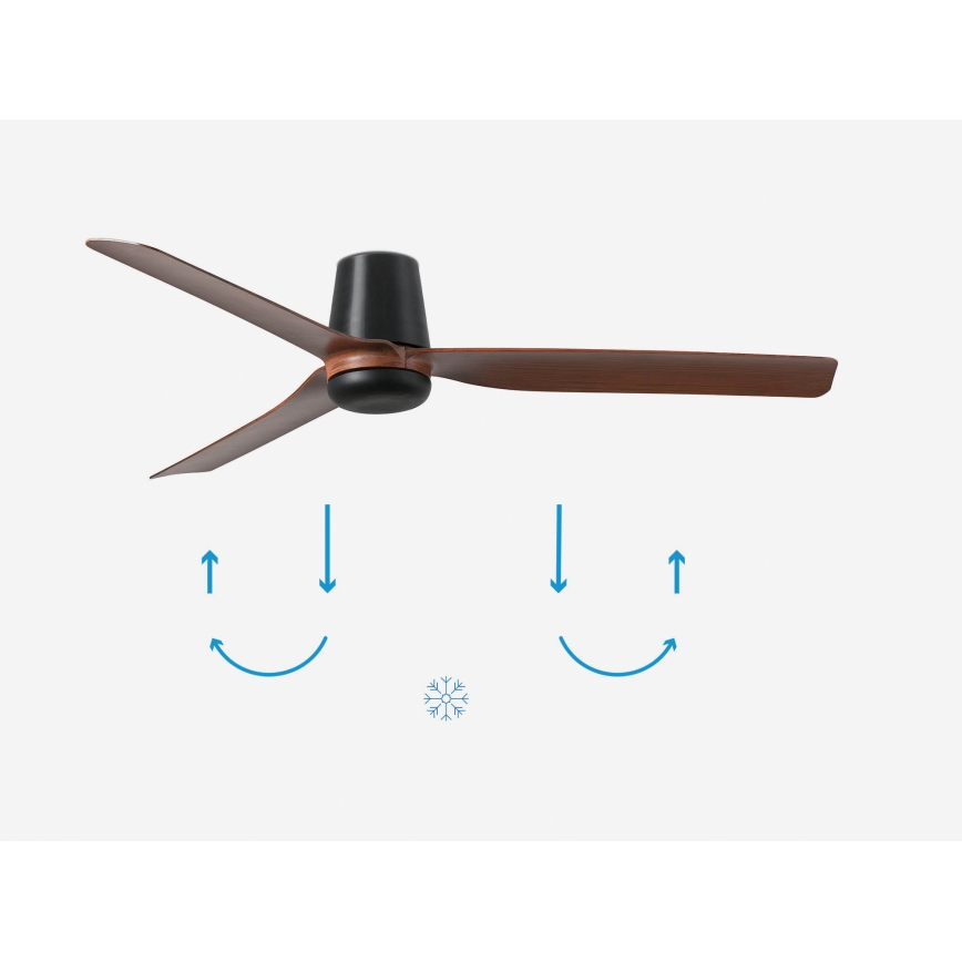 FARO 33831 - Takfläkt PUNT TUB M brun/svart diameter 130 cm + fjärrkontroll