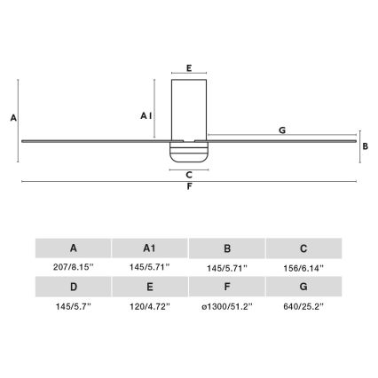 FARO 33831 - Takfläkt PUNT TUB M brun/svart diameter 130 cm + fjärrkontroll