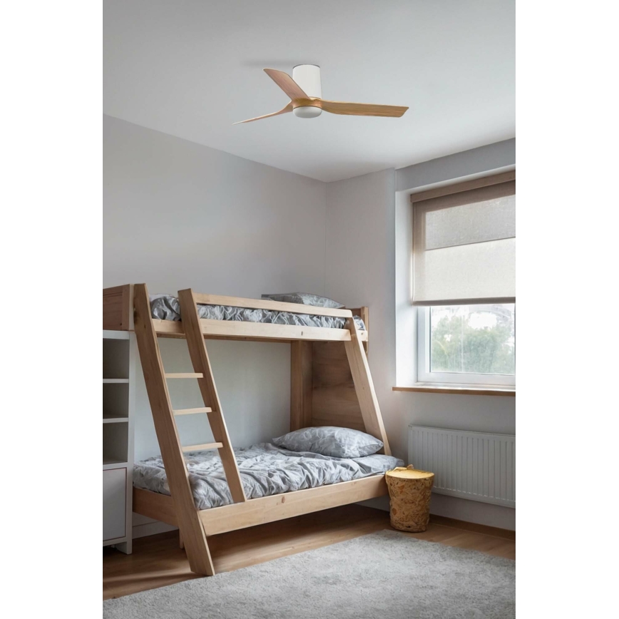 FARO 33833 - Takfläkt MINI PUNT TUB S brun/vit diameter 90 cm + fjärrkontroll