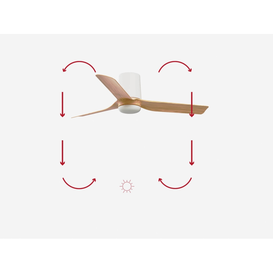 FARO 33833 - Takfläkt MINI PUNT TUB S brun/vit diameter 90 cm + fjärrkontroll