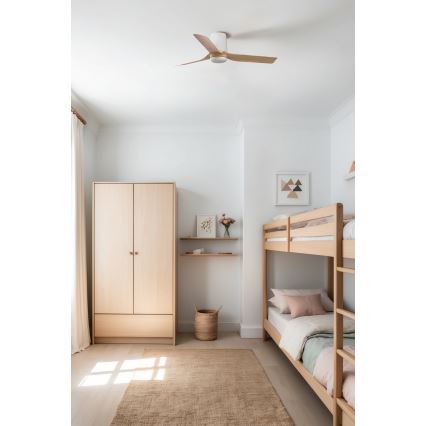 FARO 33833 - Takfläkt MINI PUNT TUB S brun/vit Ø 90 cm + fjärrkontroll