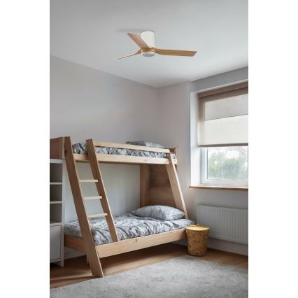 FARO 33833 - Takfläkt MINI PUNT TUB S brun/vit Ø 90 cm + fjärrkontroll
