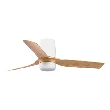 FARO 33833WT-1TW - LED Dimbar takfläkt MINI PUNT TUB S LED/10W/230V 2700/4000/6000K brun/vit diameter 90 cm Wi-Fi Tuya + fjärrkontroll
