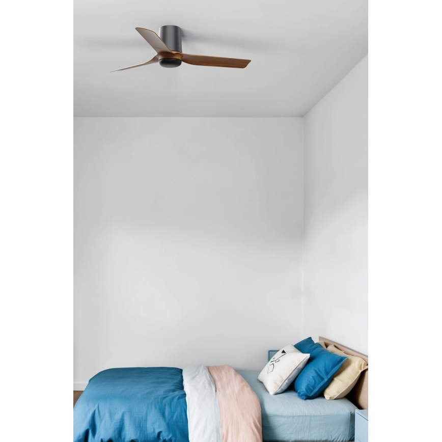 FARO 33835 - Takfläkt MINI PUNT TUB S brun/svart diameter 90 cm + fjärrkontroll
