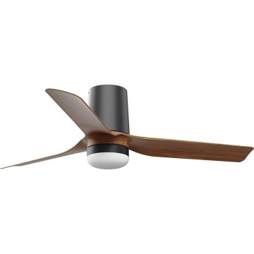 FARO 33835WT-1TW - LED Dimbar takfläkt MINI PUNT TUB S LED/10W/230V 2700/4000/6000K brun/svart diameter 90 cm Wi-Fi Tuya + fjärrkontroll