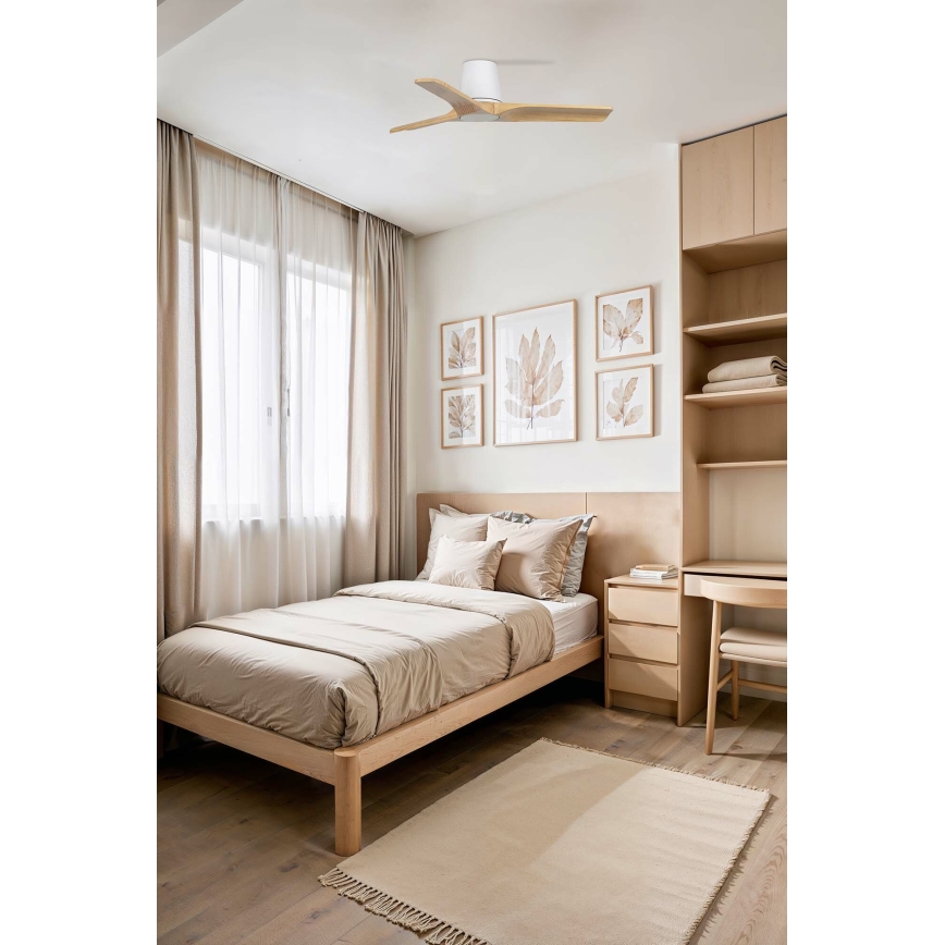 FARO 33836WT - Takfläkt HEYWOOD TUB S tall/vit diameter 90 cm Wi-Fi Tuya + fjärrkontroll