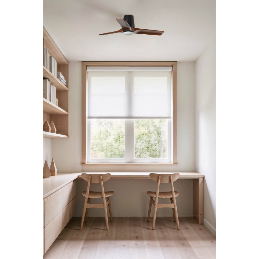 FARO 33837-1TW - LED Dimbar takfläkt HEYWOOD TUB S LED/10W/230V 2700/4000/6000K tall/svart diameter 90 cm + fjärrkontroll