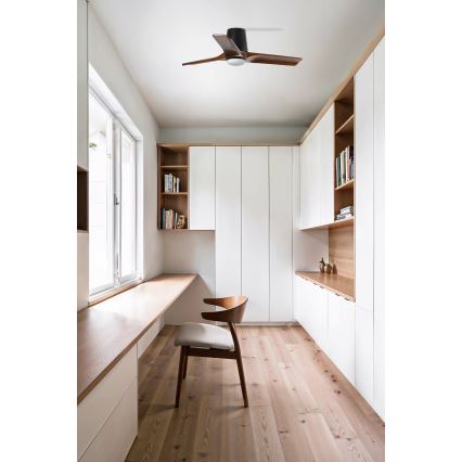FARO 33837WT - Takfläkt HEYWOOD TUB S tall/svart diameter 90 cm Wi-Fi Tuya + fjärrkontroll