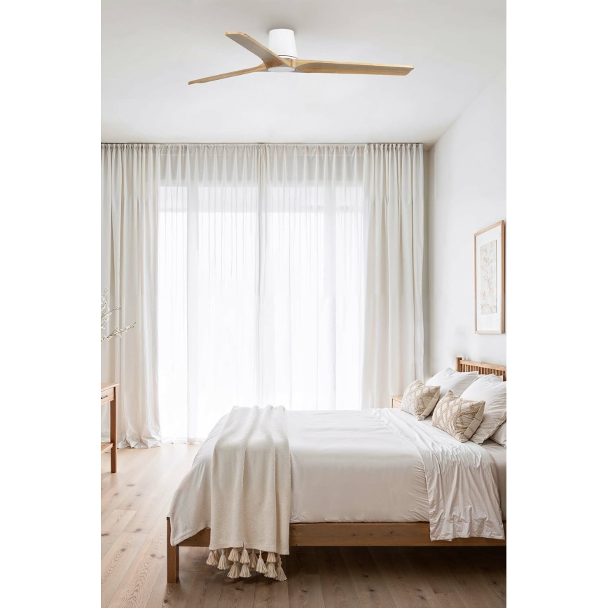 FARO 33838 - Takfläkt HEYWOOD TUB L tall/vit diameter 132 cm + fjärrkontroll