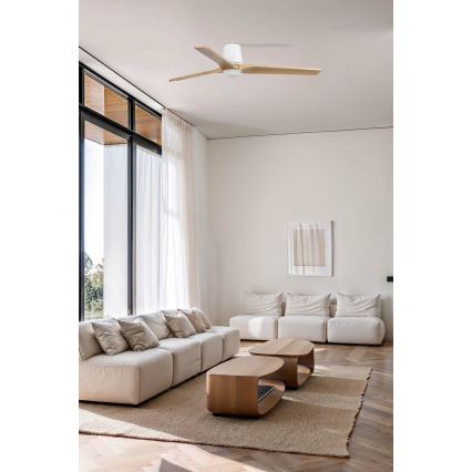 FARO 33838WT-1TW - LED dimbar takfläkt HEYWOOD TUB L LED/10W/230V 2700/4000/6000K tall/vit Ø 132 cm Wi-Fi Tuya + fjärrkontroll