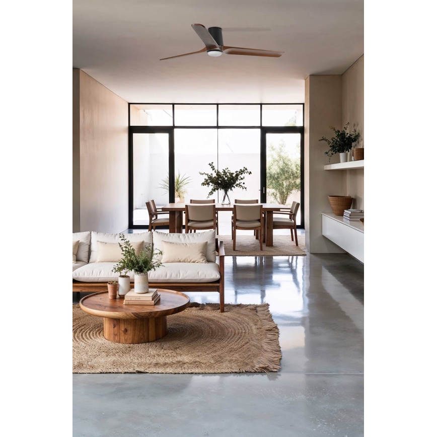 FARO 33839-1TW - LED Dimbar takfläkt HEYWOOD TUB L LED/10W/230V 2700/4000/6000K tall/svart diameter 132 cm + fjärrkontroll