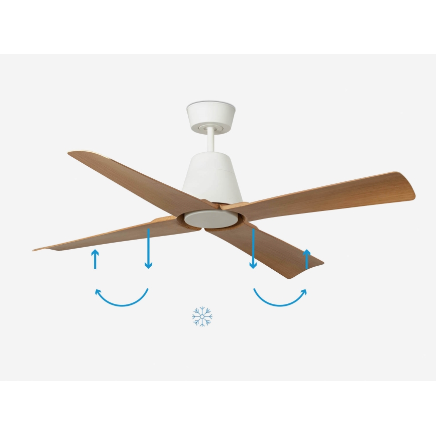 FARO 34105 - Takfläkt TYPHOON M brun/vit IP44 + fjärrkontroll