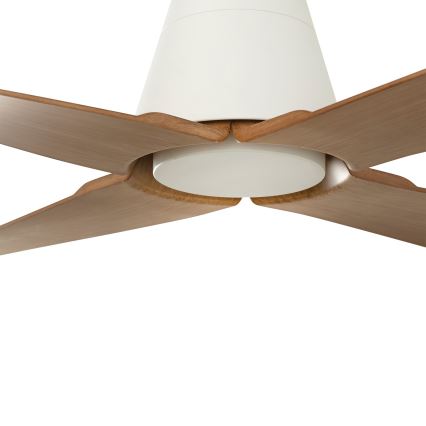 FARO 34105 - Takfläkt TYPHOON M brun/vit Ø 130 cm IP44 + fjärrkontroll
