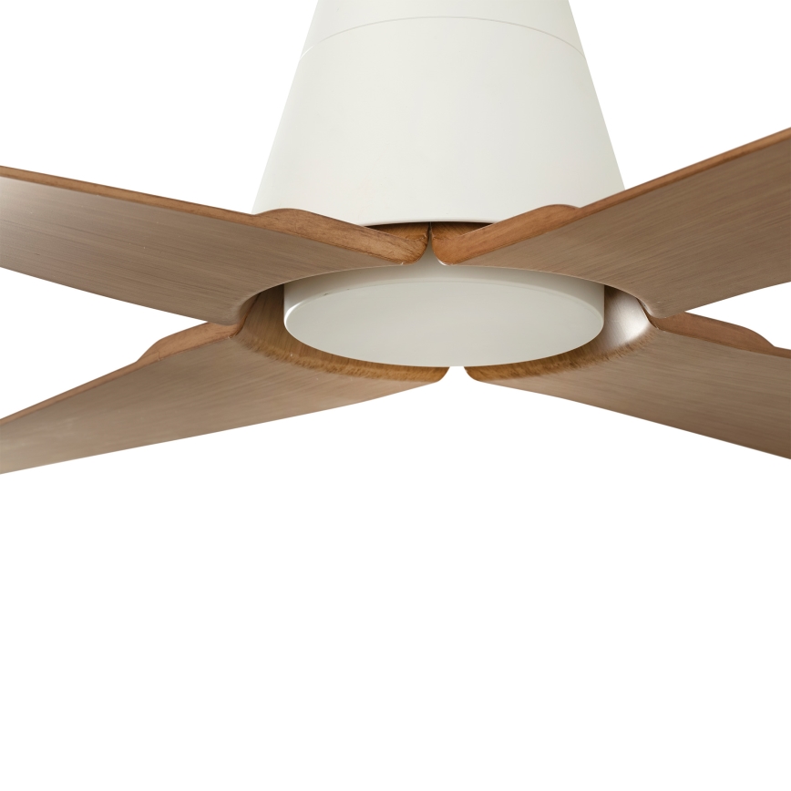 FARO 34105 - Takfläkt TYPHOON M brun/vit Ø 130 cm IP44 + fjärrkontroll