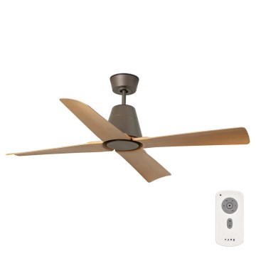 FARO 34106 - Takfläkt TYPHOON M brun IP44 + fjärrkontroll