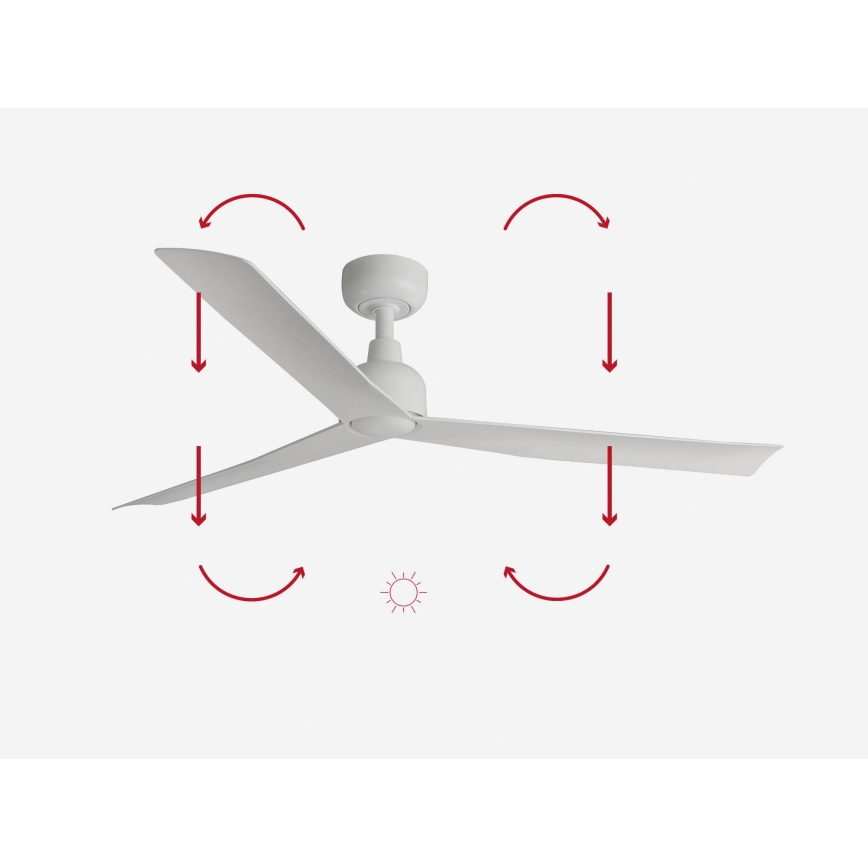 FARO 34274 - Takfläkt MARINE M vit diameter 125 cm IP44 + fjärrkontroll