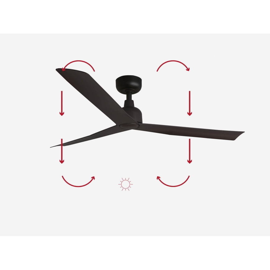 FARO 34275 - Takfläkt MARINE M brun diameter 125 cm IP44 + fjärrkontroll