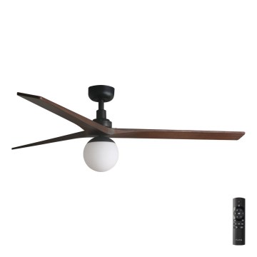 FARO 34276-11L - Takfläkt KLIM L 1xE27/15W/230V trä/svart diameter 150 cm + fjärrkontroll