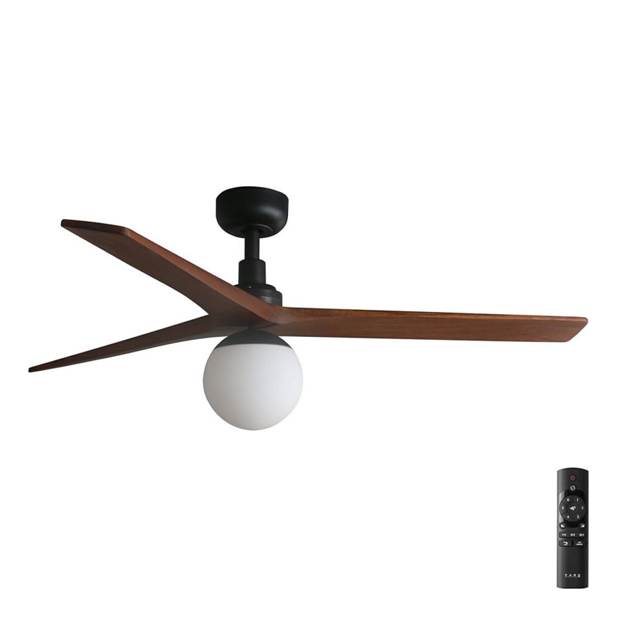 FARO 34277-11L - Takfläkt KLIM M 1xE27/15W/230V trä/svart diameter 125 cm + fjärrkontroll