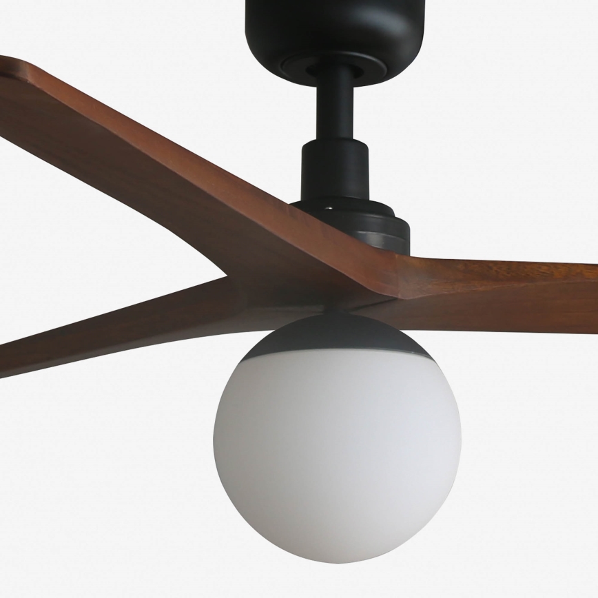 FARO 34277-11L - Takfläkt KLIM M 1xE27/15W/230V trä/svart diameter 125 cm + fjärrkontroll