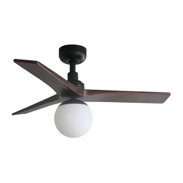 FARO 34278-11L - Takfläkt KLIM S 1xE27/15W/230V trä/svart diameter 92,5 cm + fjärrkontroll