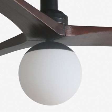 FARO 34278-11L - Takfläkt KLIM S 1xE27/15W/230V valnöt/svart diameter 92,5 cm + fjärrkontroll