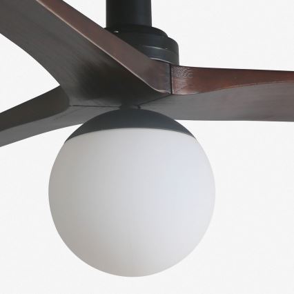FARO 34278WT-11L - Takfläkt KLIM S 1xE27/15W/230V trä/svart diameter 92,5 cm Wi-Fi Tuya + fjärrkontroll