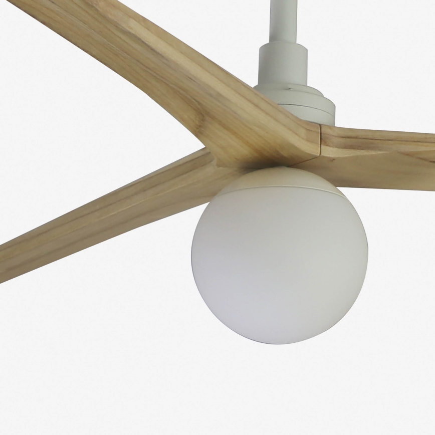 FARO 34279-11L - Takfläkt KLIM L 1xE27/15W/230V trä/vit diameter 150 cm + fjärrkontroll