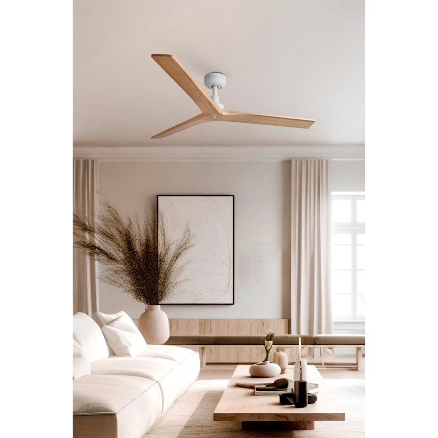 FARO 34280 - Takfläkt KLIM M brun/vit diameter 125 cm + fjärrkontroll