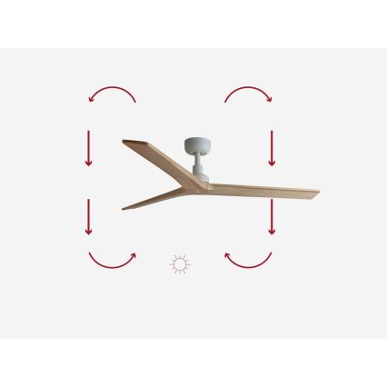 FARO 34280 - Takfläkt KLIM M brun/vit diameter 125 cm + fjärrkontroll