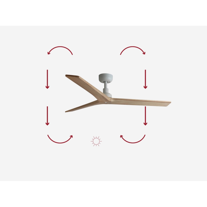 FARO 34280 - Takfläkt KLIM M brun/vit diameter 125 cm + fjärrkontroll