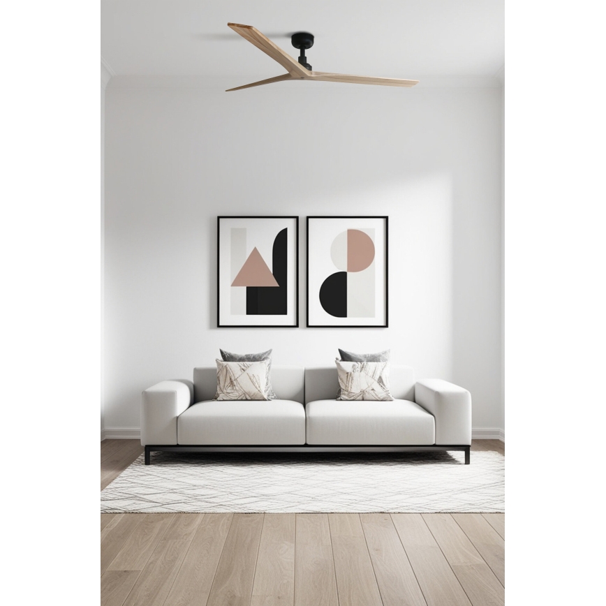 FARO 34282 - Takfläkt KLIM L brun/svart diameter 150 cm + fjärrkontroll