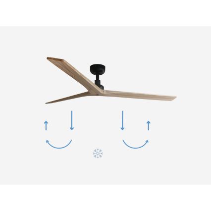 FARO 34282 - Takfläkt KLIM L brun/svart diameter 150 cm + fjärrkontroll