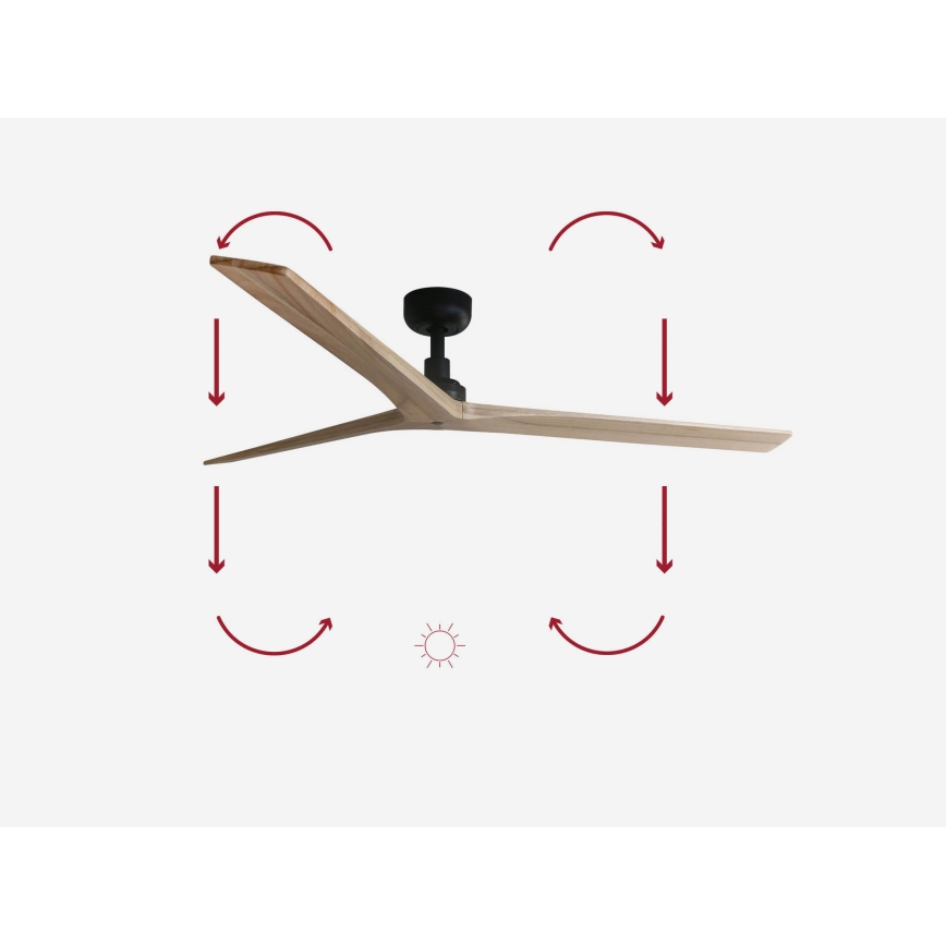 FARO 34282 - Takfläkt KLIM L brun/svart diameter 150 cm + fjärrkontroll