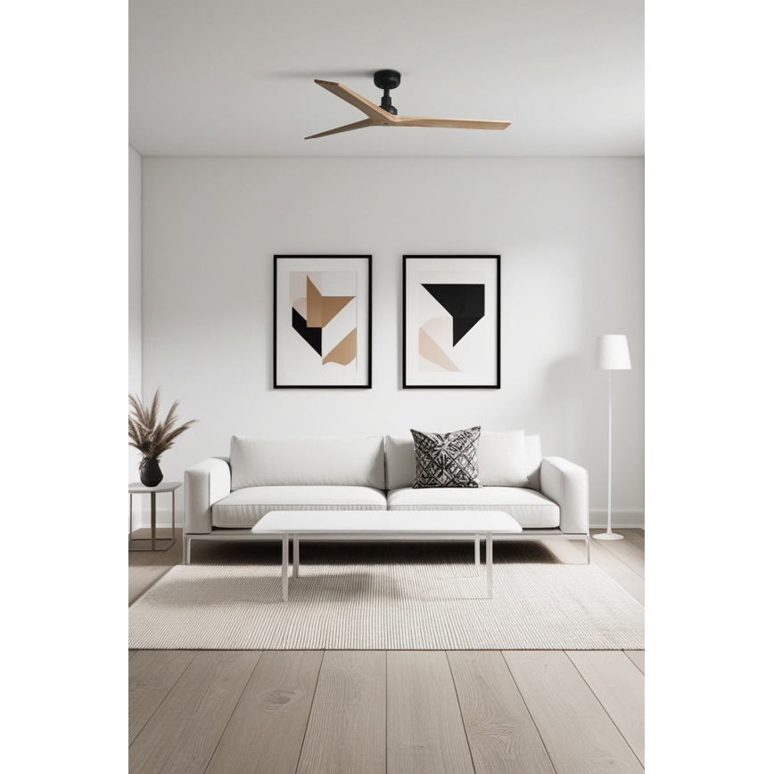 FARO 34283 - Takfläkt KLIM M brun/svart diameter 125 cm + fjärrkontroll