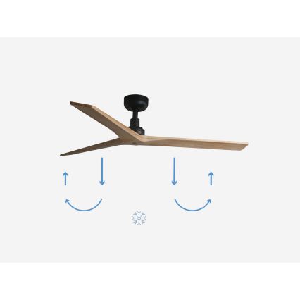 FARO 34283 - Takfläkt KLIM M brun/svart diameter 125 cm + fjärrkontroll