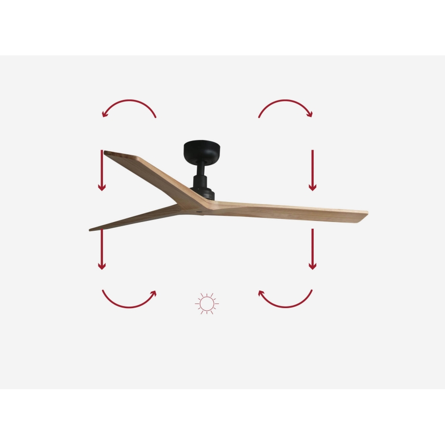 FARO 34283 - Takfläkt KLIM M brun/svart diameter 125 cm + fjärrkontroll