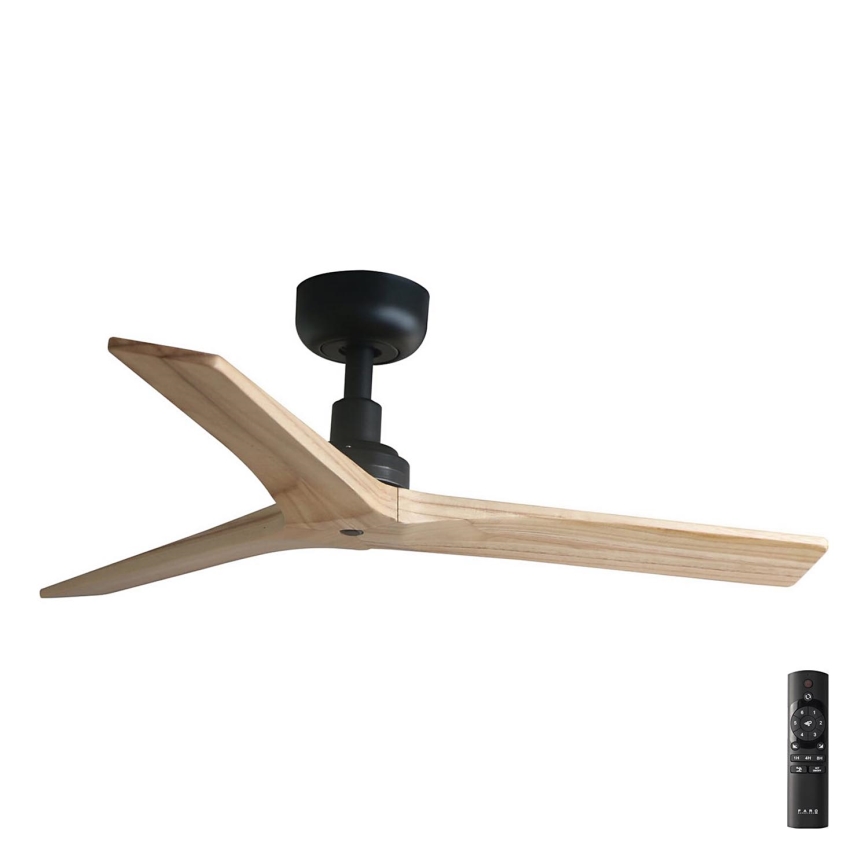 FARO 34284 - Takfläkt KLIM S tall/svart diameter 92,5 cm + fjärrkontroll