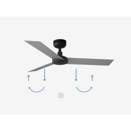 FARO 34285 - Taklampa CRUISER S svart diameter 106 cm + fjärrkontroll