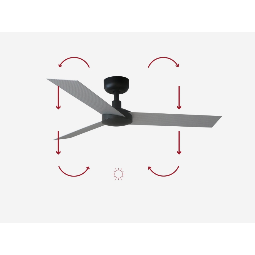 FARO 34285 - Taklampa CRUISER S svart diameter 106 cm + fjärrkontroll