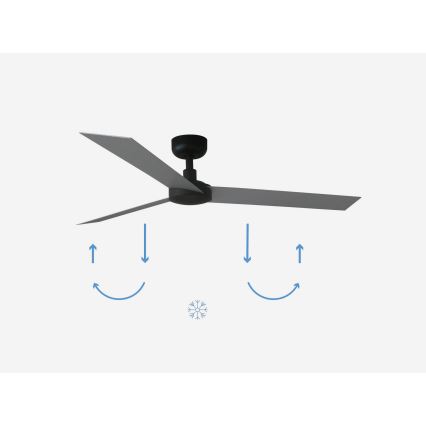 FARO 34286 - Takfläkt CRUISER L svart Ø 132 cm + fjärrkontroll