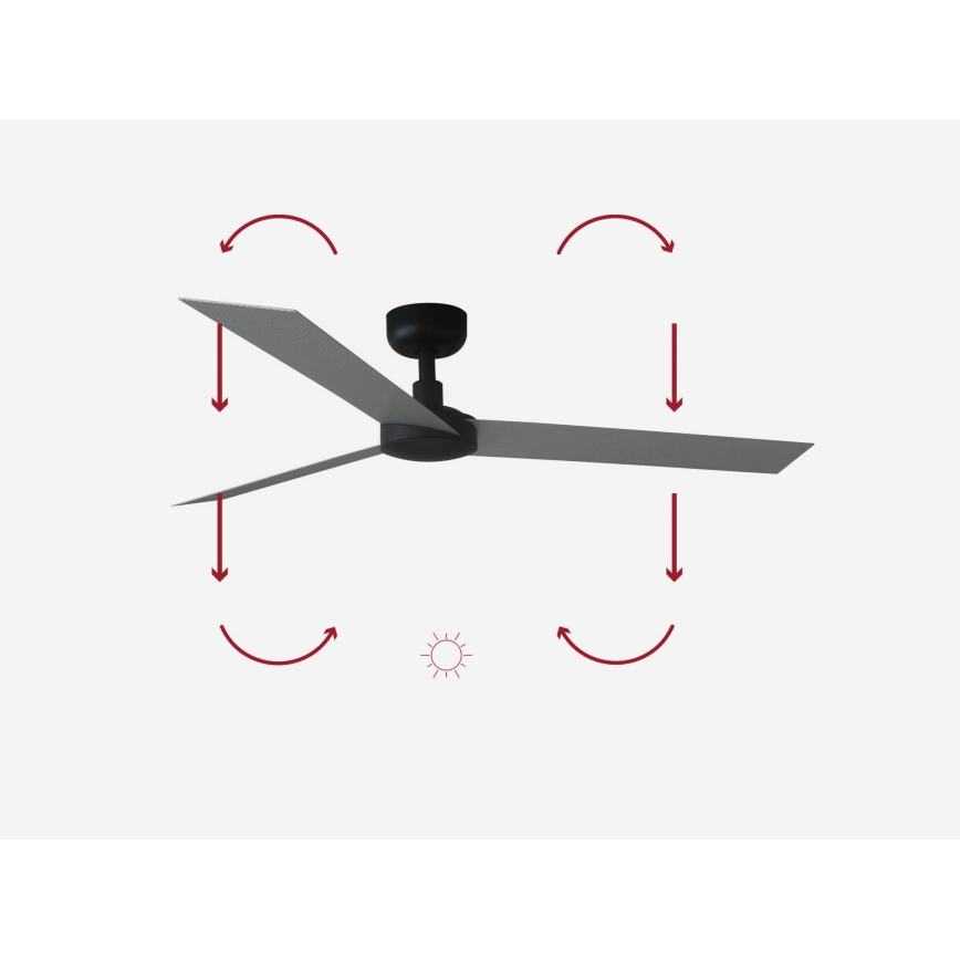 FARO 34286 - Takfläkt CRUISER L svart Ø 132 cm + fjärrkontroll
