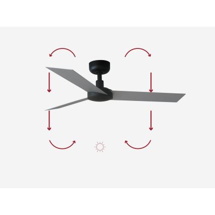 FARO 34287 - Takfläkt CRUISER XL svart diameter 160 cm + fjärrkontroll