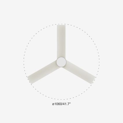 FARO 34288-1TW - LED Ljusreglerad fan CRUISER S LED/20W/230V diameter 106 cm 2700/4000/6500K + fjärrkontroll