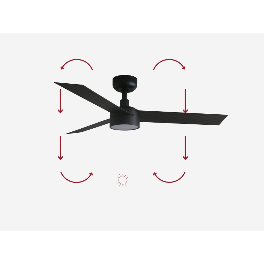 FARO 34289-1TW - LED Dimbar takfläkt CRUISER S LED/18W/230V 2700/4000/6500K diameter 106 cm svart + fjärrkontroll