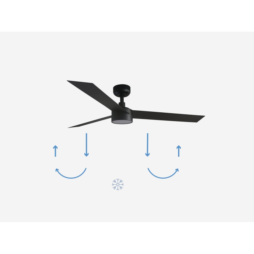 FARO 34291-1TW - LED Dimbar takfläkt CRUISER LED/20W/230V 2700/4000/6500K diameter 132 cm svart + fjärrkontroll