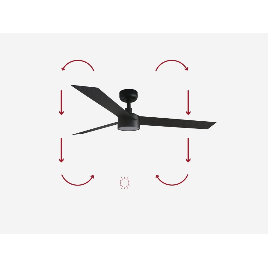 FARO 34291-1TW - LED Dimbar takfläkt CRUISER LED/20W/230V 2700/4000/6500K diameter 132 cm svart + fjärrkontroll