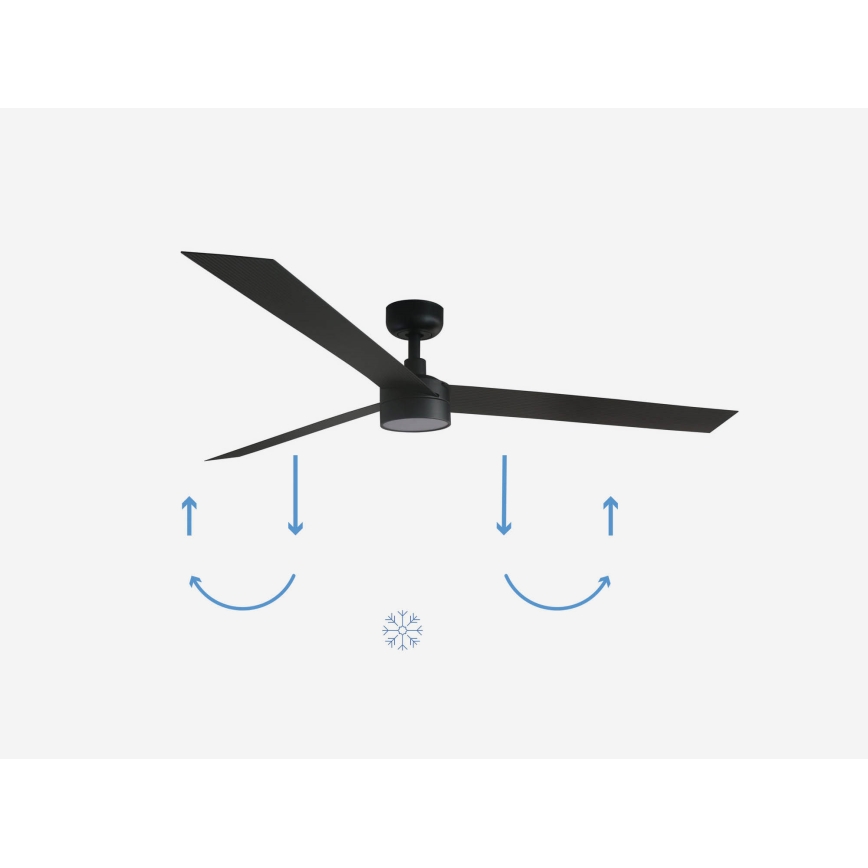 FARO 34293-1TW - LED Dimbar takfläkt CRUISER XL LED/18W/230V 2700/4000/6500K diameter 160 cm svart + fjärrkontroll