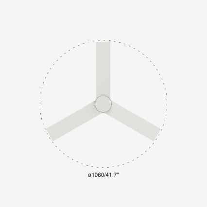 FARO 34295-1TW - LED Dimbar takfläkt RUDDER S LED/18W/230V 2700/4000/6500K diameter 106 cm vit + fjärrkontroll