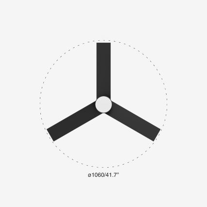 FARO 34296-1TW - LED Dimbar takfläkt RUDDER S LED/18W/230V 2700/4000/6500K diameter 106 cm svart + fjärrkontroll